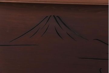 和製アンティーク　富士と茄子の図　情緒溢れる透かしの欄間(明り取り、明かり取り)