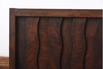 和製アンティーク　波型の桟が個性的な珍しい無双欄間(明かり取り、明り取り)(1)