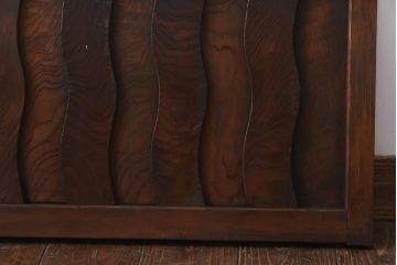 和製アンティーク　波型の桟が個性的な珍しい無双欄間(明かり取り、明り取り)(1)