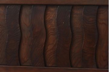 和製アンティーク　波型の桟が個性的な珍しい無双欄間(明かり取り、明り取り)(1)