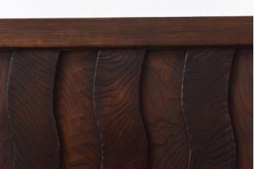 和製アンティーク　波型の桟が個性的な珍しい無双欄間(明かり取り、明り取り)(1)