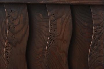 和製アンティーク　波型の桟が個性的な珍しい無双欄間(明かり取り、明り取り)(1)