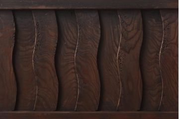 和製アンティーク　波型の桟が個性的な珍しい無双欄間(明かり取り、明り取り)(1)