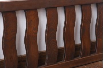 和製アンティーク　波型の桟が個性的な珍しい無双欄間(明かり取り、明り取り)(2)