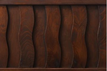 和製アンティーク　波型の桟が個性的な珍しい無双欄間(明かり取り、明り取り)(2)