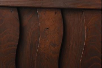 和製アンティーク　波型の桟が個性的な珍しい無双欄間(明かり取り、明り取り)(2)