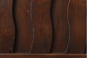 和製アンティーク　波型の桟が個性的な珍しい無双欄間(明かり取り、明り取り)(2)