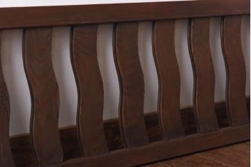 和製アンティーク　波型の桟が個性的な珍しい無双欄間(明かり取り、明り取り)(2)