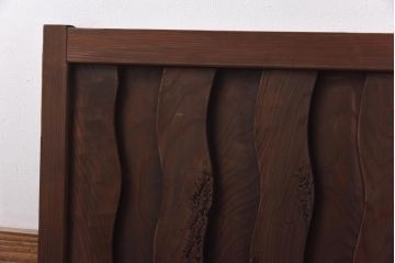 和製アンティーク　波型の桟が個性的な珍しい無双欄間(明かり取り、明り取り)(2)