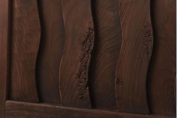 和製アンティーク　波型の桟が個性的な珍しい無双欄間(明かり取り、明り取り)(2)