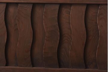 和製アンティーク　波型の桟が個性的な珍しい無双欄間(明かり取り、明り取り)(2)