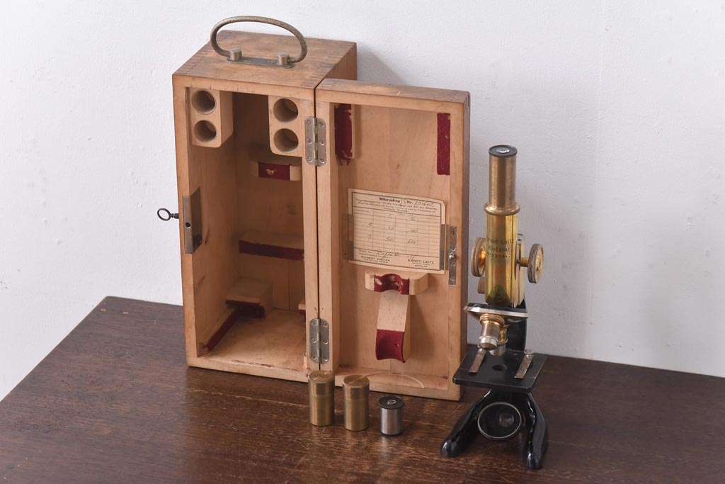 アンティーク雑貨　Ernst Leitz wetzlar No.231642 顕微鏡(マイクロスコープ、ライカ)