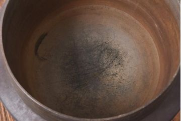 アンティーク雑貨　昭和中期　特大　口径52　銅製羽釜(つば釜)