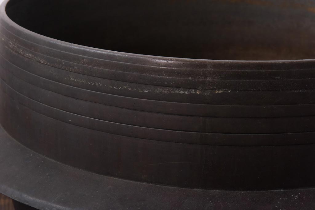 アンティーク雑貨　昭和中期　特大　口径52　銅製羽釜(つば釜)