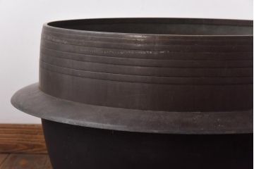 アンティーク雑貨　昭和中期　特大　口径52　銅製羽釜(つば釜)