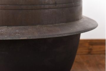 アンティーク雑貨　昭和中期　特大　口径52　銅製羽釜(つば釜)