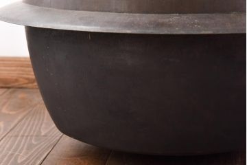 アンティーク雑貨　昭和中期　特大　口径52　銅製羽釜(つば釜)