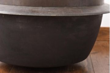 アンティーク雑貨　昭和中期　特大　口径52　銅製羽釜(つば釜)