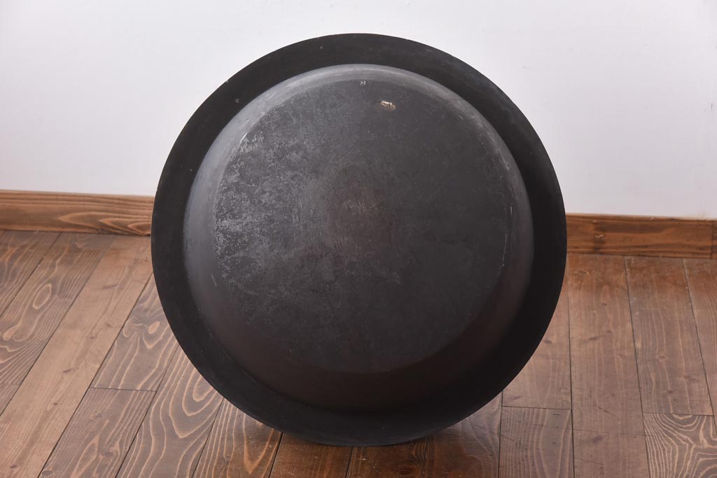 アンティーク雑貨　昭和中期　特大　口径52　銅製羽釜(つば釜)