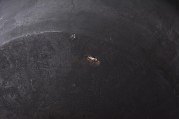 アンティーク雑貨　昭和中期　特大　口径52　銅製羽釜(つば釜)