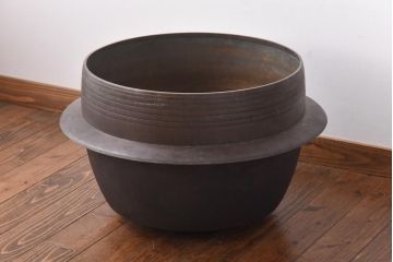アンティーク雑貨　昭和中期　特大　口径52　銅製羽釜(つば釜)