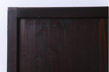 和製アンティーク　障子紙貼り　明治大正期の風情あふれる板戸2枚セット(引き戸、建具、帯戸)(R-035310)