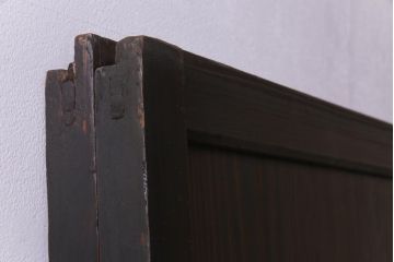 和製アンティーク　障子紙貼り　明治大正期の風情あふれる板戸2枚セット(引き戸、建具、帯戸)(R-035310)