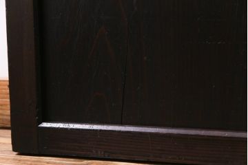 和製アンティーク　障子紙貼り　明治大正期の風情あふれる板戸2枚セット(引き戸、建具、帯戸)(R-035310)