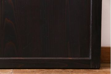 和製アンティーク　障子紙貼り　明治大正期の風情あふれる板戸2枚セット(引き戸、建具、帯戸)(R-035310)