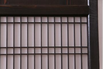 和製アンティーク　障子紙貼り　明治大正期の風情あふれる板戸2枚セット(引き戸、建具)