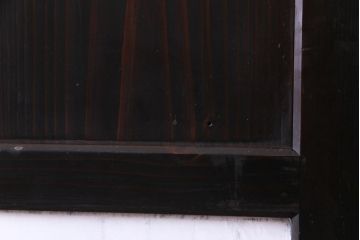 和製アンティーク　障子紙貼り　明治大正期の風情あふれる板戸2枚セット(引き戸、建具)