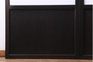 和製アンティーク　障子紙貼り　明治大正期の風情あふれる板戸2枚セット(引き戸、建具)