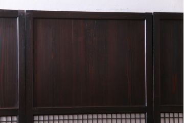 和製アンティーク　障子紙貼り　明治大正期の風情あふれる板戸4枚セット(引き戸、建具)
