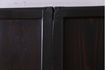 和製アンティーク　障子紙貼り　明治大正期の風情あふれる板戸4枚セット(引き戸、建具)