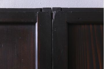 和製アンティーク　障子紙貼り　明治大正期の風情あふれる板戸4枚セット(引き戸、建具)