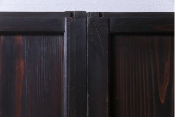 和製アンティーク　障子紙貼り　明治大正期の風情あふれる板戸4枚セット(引き戸、建具)