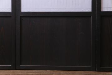 和製アンティーク　障子紙貼り　明治大正期の風情あふれる板戸4枚セット(引き戸、建具)