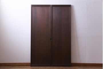 和製アンティーク　大正昭和初期　杉材柾目　幅狭タイプ　しっとりとした木肌が上品な板戸2枚セット(建具、引き戸)