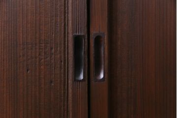 和製アンティーク　大正昭和初期　杉材柾目　幅狭タイプ　しっとりとした木肌が上品な板戸2枚セット(建具、引き戸)