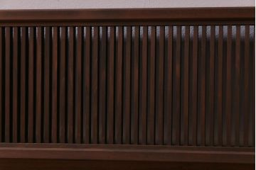 昭和期　細かな縦桟が美しいモダンな雰囲気の筬欄間(欄間、明り取り、装飾品)