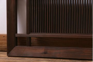 昭和期　細かな縦桟が美しいモダンな雰囲気の筬欄間(欄間、明り取り、装飾品)