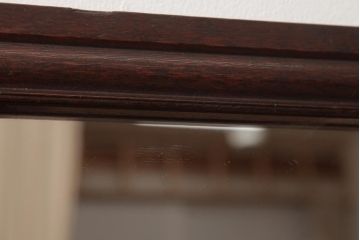 アンティーク雑貨　昭和レトロ　ナラ材　クラシカルな雰囲気のウォールミラー(壁掛け鏡)