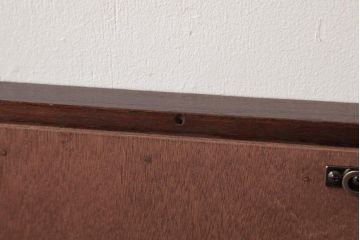 アンティーク雑貨　昭和レトロ　ナラ材　クラシカルな雰囲気のウォールミラー(壁掛け鏡)