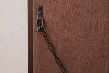 アンティーク雑貨　昭和レトロ　ナラ材　クラシカルな雰囲気のウォールミラー(壁掛け鏡)