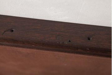 アンティーク雑貨　昭和レトロ　ナラ材　粗い木肌と木目が魅力的なウォールミラー(壁掛け鏡)