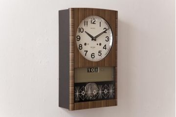 アンティーク雑貨　SEIKO(セイコー)　30DAY・1ヵ月巻　手巻き式　日付曜日付き掛け時計(柱時計、振り子時計)
