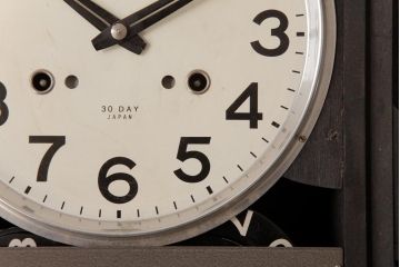 アンティーク雑貨　SEIKO(セイコー)　30DAY・1ヵ月巻　手巻き式　TIME DATER　日付曜日付き掛け時計(柱時計、振り子時計)