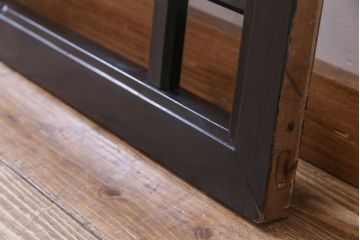 和製アンティーク　屋久杉無垢材　枠漆塗り　個性的で存在感のある欄間(明り取り)(1)