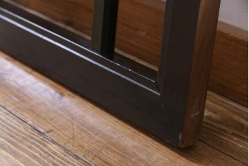 和製アンティーク　屋久杉無垢材　枠漆塗り　個性的で存在感のある欄間(明り取り)(2)