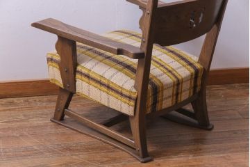 ヴィンテージ家具　ビンテージ　神戸洋家具　永田良介商店　凛とした風格を漂わせるシングルソファ(1人掛け、アームチェア)(1)
